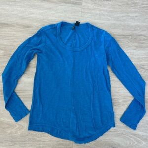 Anthropologie Left of Center Long Sleeve T‑Shirt Women’s XS Cobalt Blue Cotton
